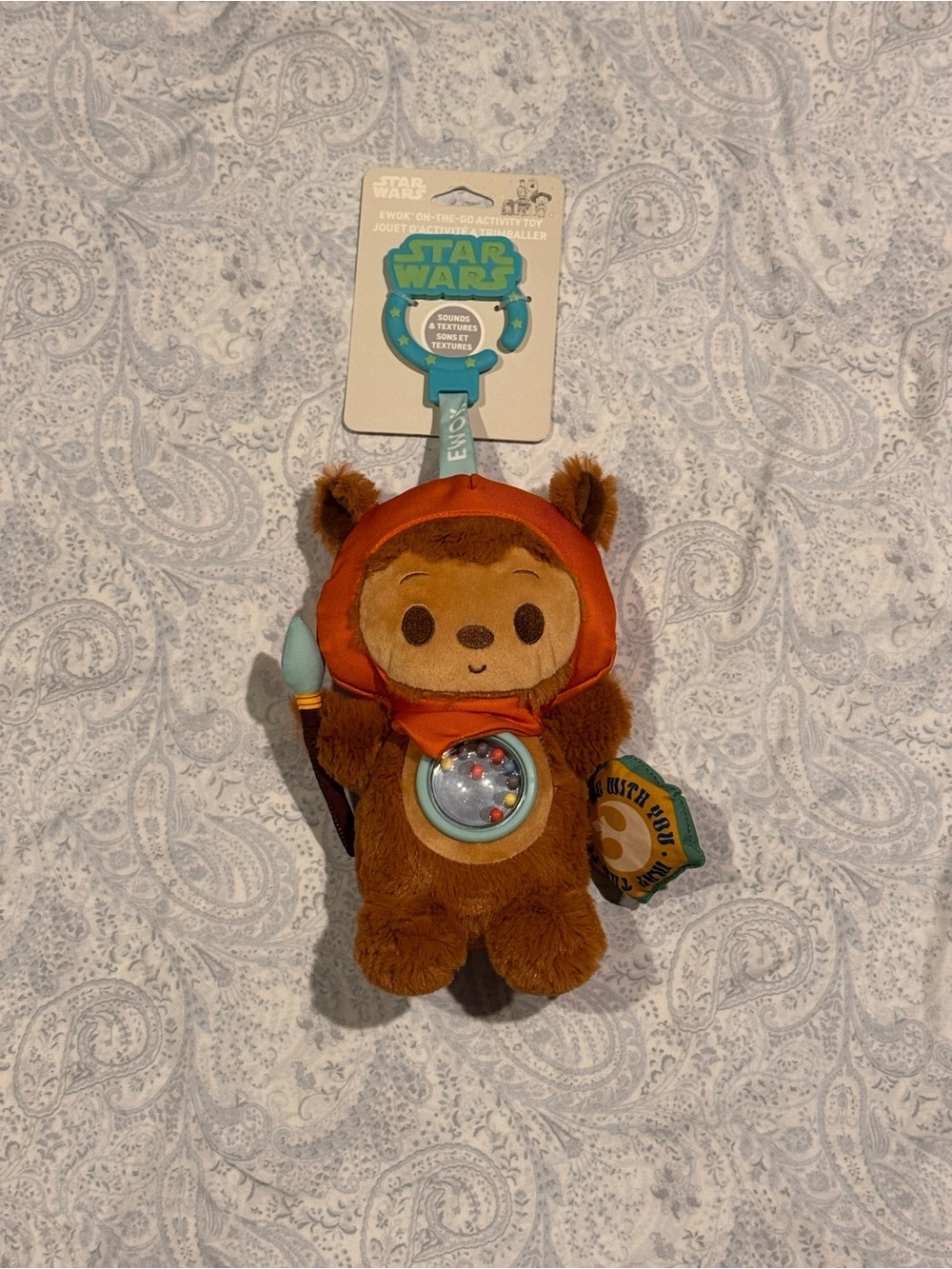 Star Wars Ewok On The Go Attachable Activity Infant Toy Plush Rattle